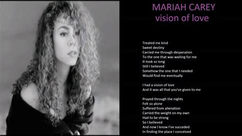 mariah carey vision of love lyrics youtube